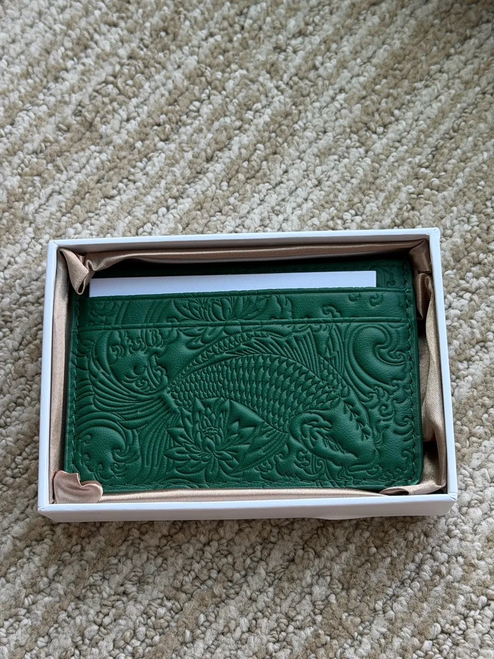IZUKI Emerald Green Koi Card Holder - NWT